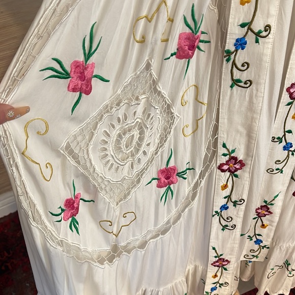 FILLYBOO CONVERTIBLE MAXI DRESS SKIRT BNWT!! Floral embroidery Boho - Picture 4 of 14